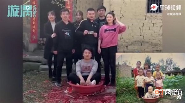兄弟姐妹7人还原老照片场景画面温馨网友感叹时间都去哪了