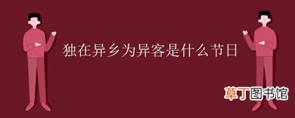 独在异乡为异客是什么节日-重阳节