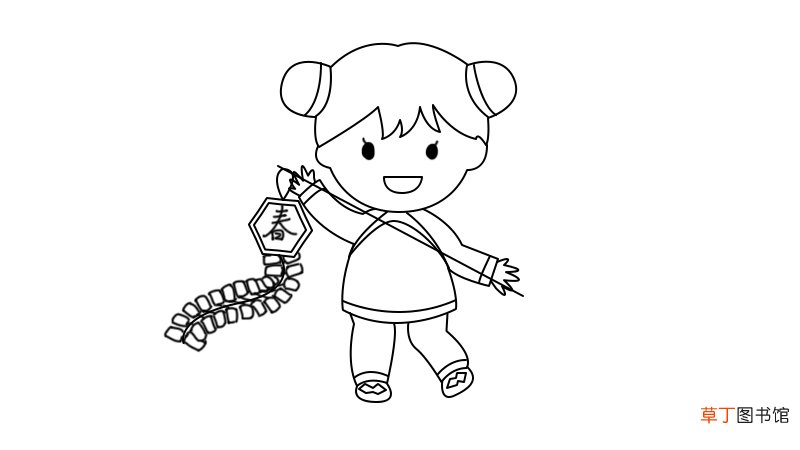 过年卡通人物简笔画