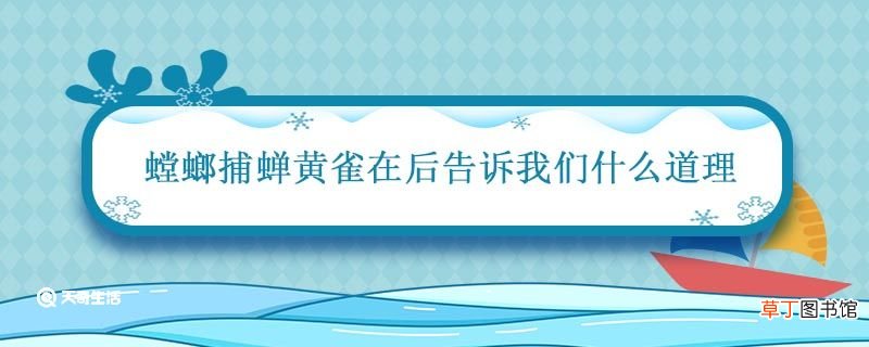 螳螂捕蝉黄雀在后告诉我们什么道理 螳螂捕蝉黄雀在后告诉我们一个什么道理