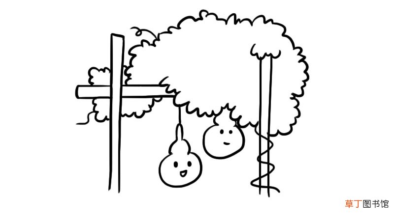 瓜架简笔画怎么画瓜架简笔画画法