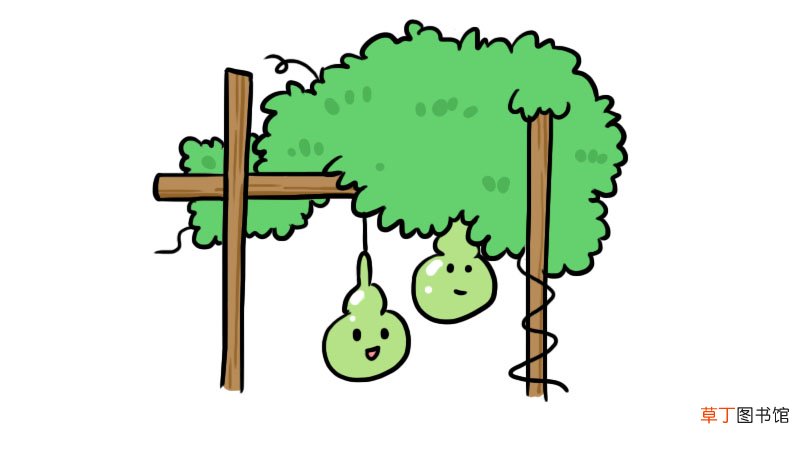 瓜架简笔画怎么画瓜架简笔画画法