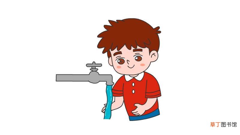 预防肺炎 洗手简笔画