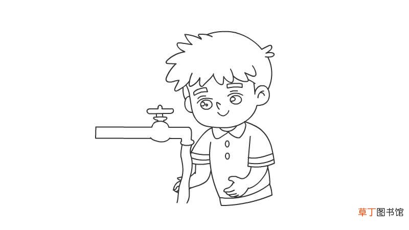 预防肺炎 洗手简笔画
