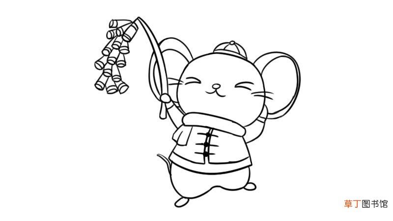 老鼠迎新年简笔画