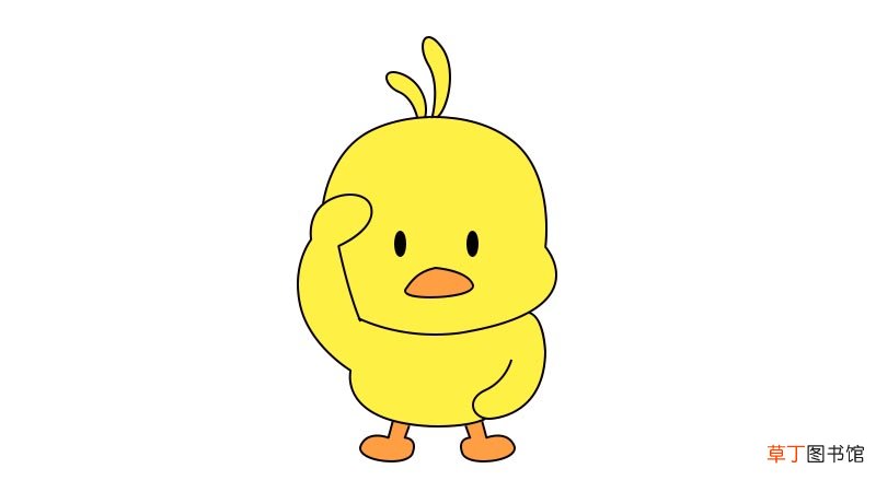 超萌小黄鸭简笔画怎么画超萌小黄鸭简笔画画法