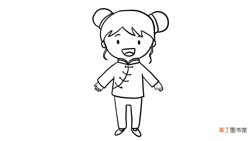 小女孩简笔画