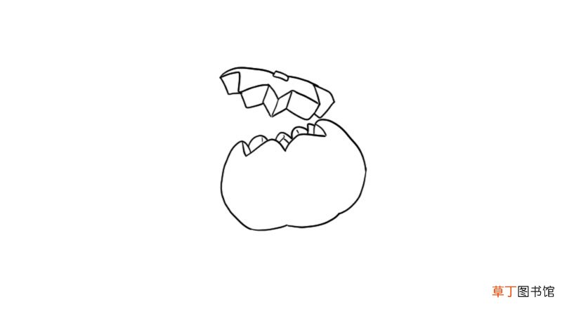 南瓜灯开盖简笔画