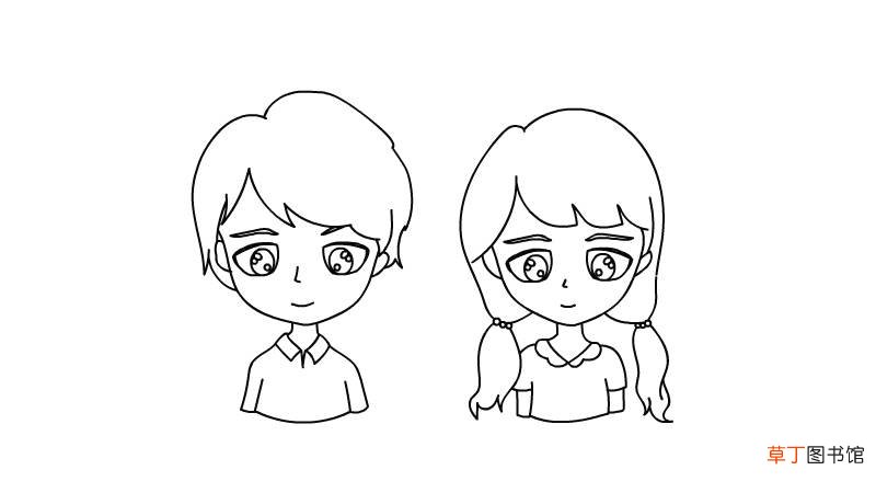 情侣头像简笔画