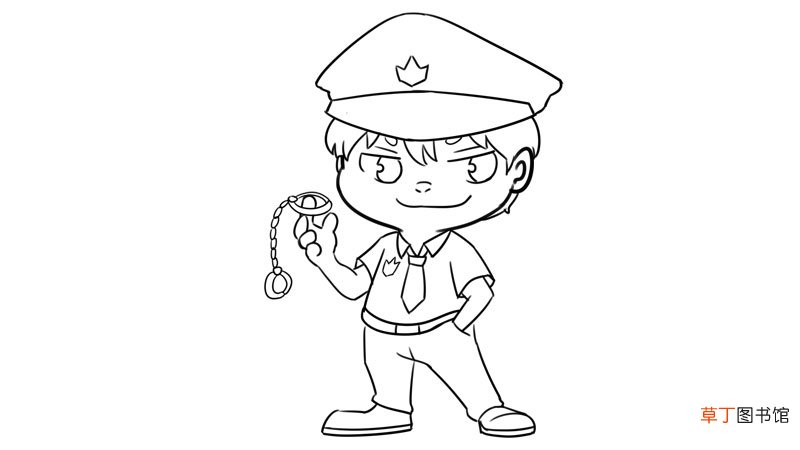 电信网络警察简笔画教程电信网络警察简笔画画法