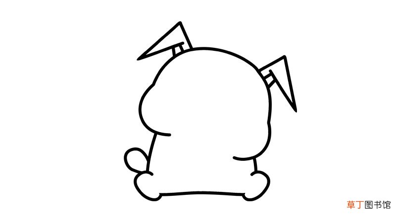 小兔子吃萝卜简笔画