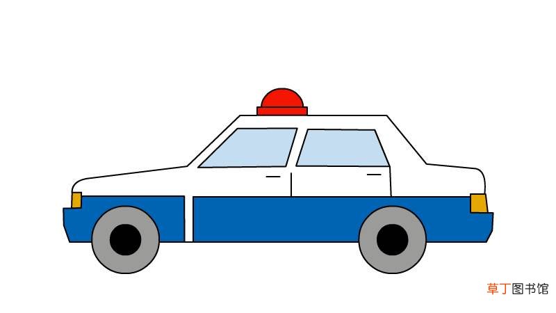 警车简笔画 警车的画法