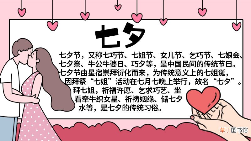 七夕手抄报 七夕手抄报的画法