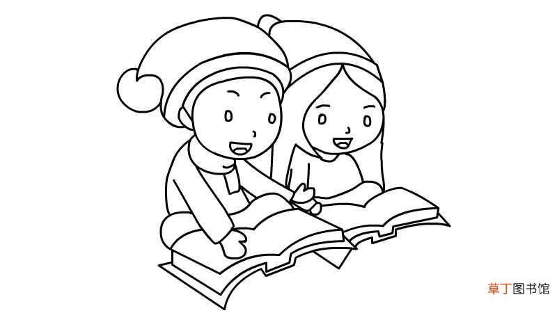 看书简笔画