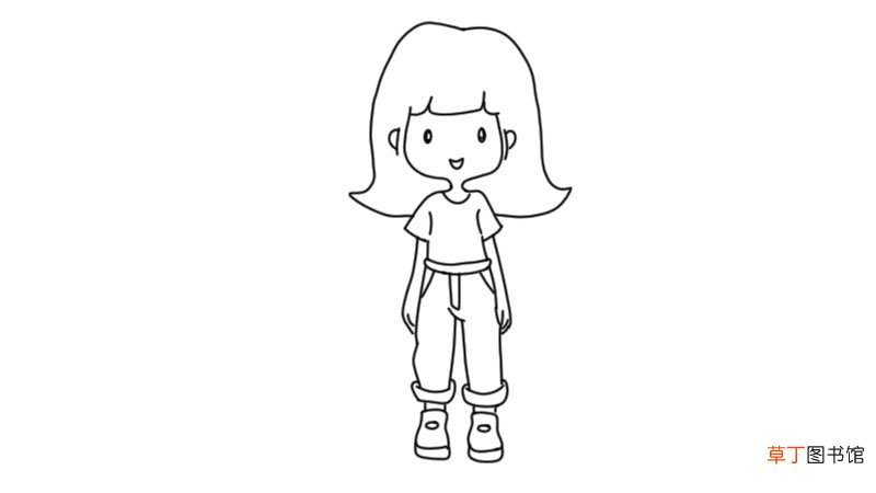 酷女孩简笔画