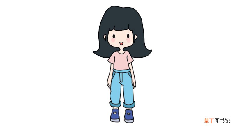 酷女孩简笔画