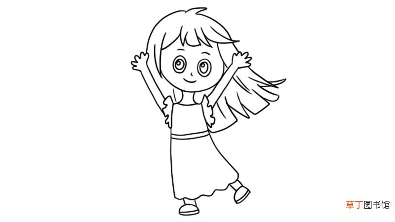 女孩长发简笔画