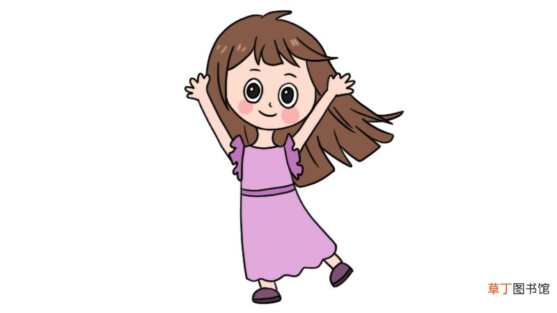女孩长发简笔画