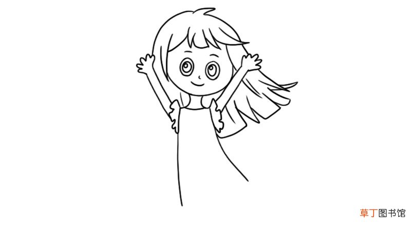 女孩长发简笔画