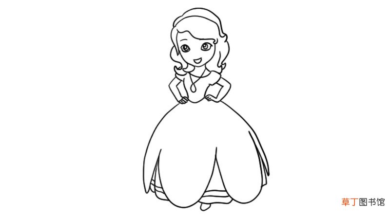 小公主苏菲亚简笔画教程小公主苏菲亚简笔画画法