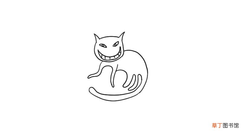 恐怖猫咪简笔画