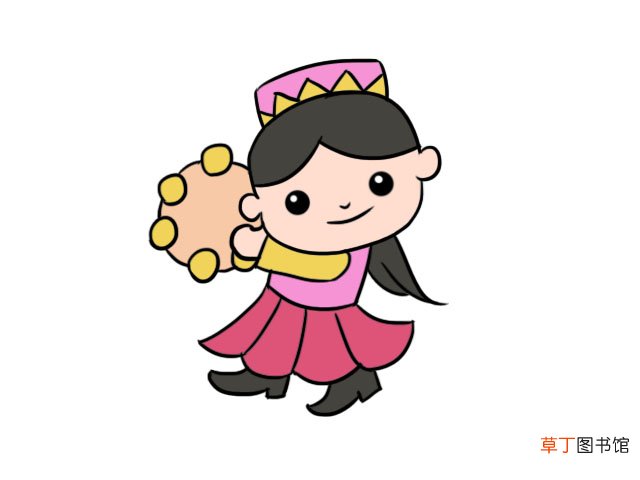 维吾尔族人物服饰简笔画