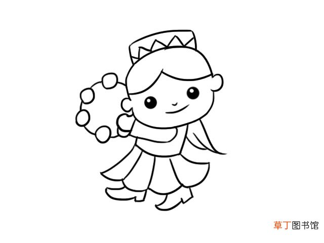 维吾尔族人物服饰简笔画
