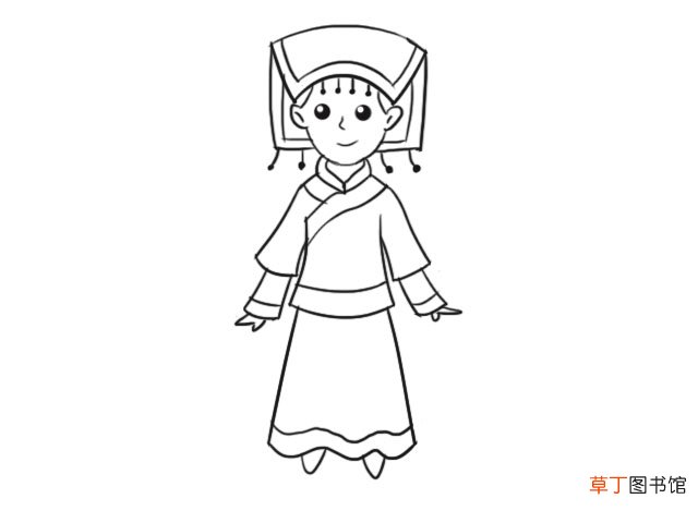 云南民族服饰简笔画