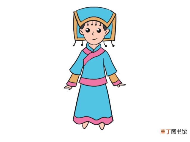 云南民族服饰简笔画