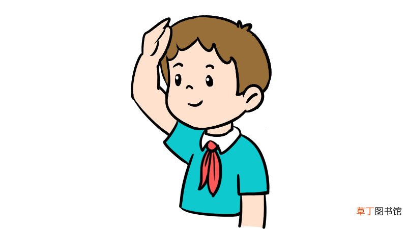 少先队员敬礼简笔画画法少先队员敬礼简笔画步骤