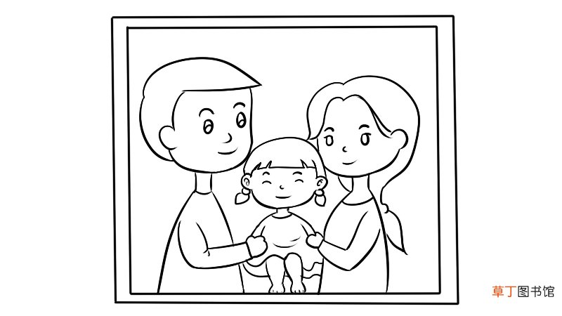 全家福简笔画 全家福的画法