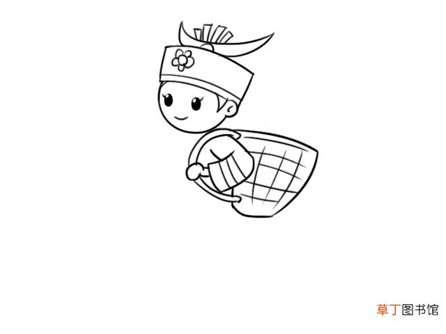 苗族姑娘简笔画