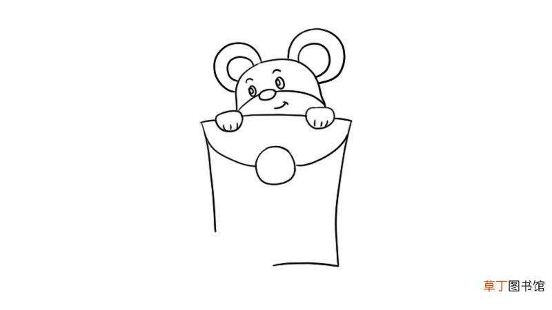 鼠宝宝发红包简笔画