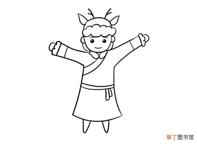 鄂伦春族服饰简笔画