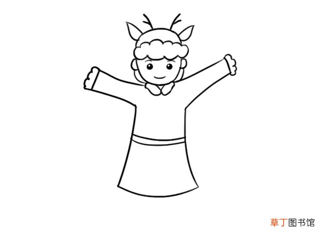 鄂伦春族服饰简笔画