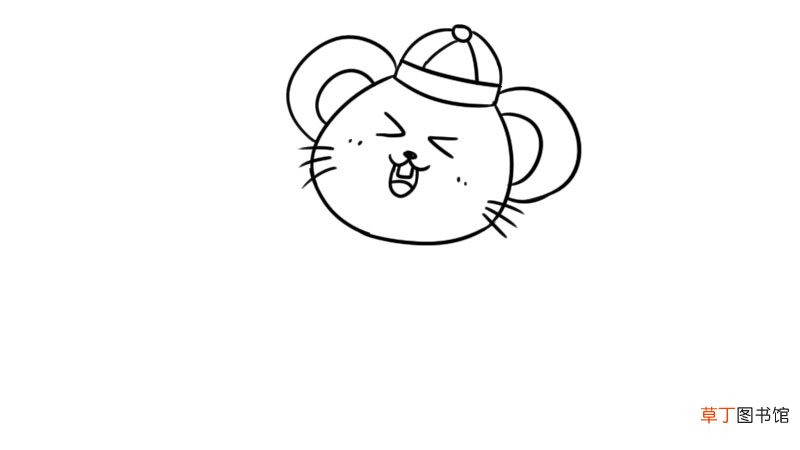 鼠年打鼓简笔画