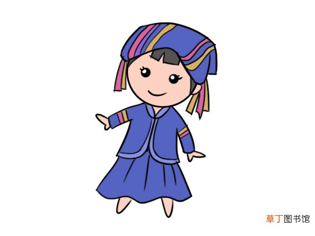 广西少数民族服饰简笔画