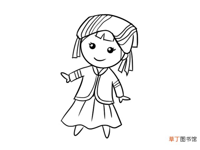 广西少数民族服饰简笔画