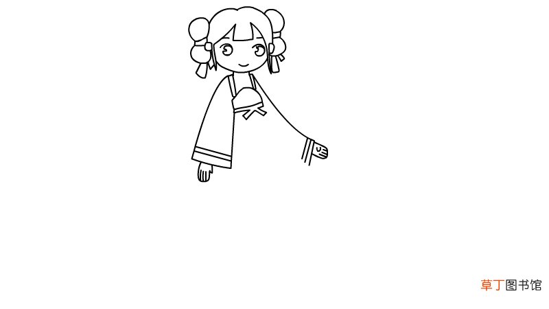 古装少女人物简笔画 古装少女的画法