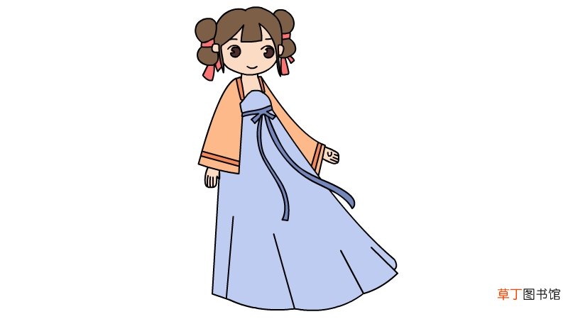 古装少女人物简笔画 古装少女的画法