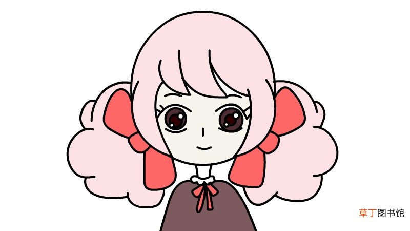 脑袋简笔画少女的头像