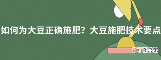 如何为大豆正确施肥？大豆施肥技术要点