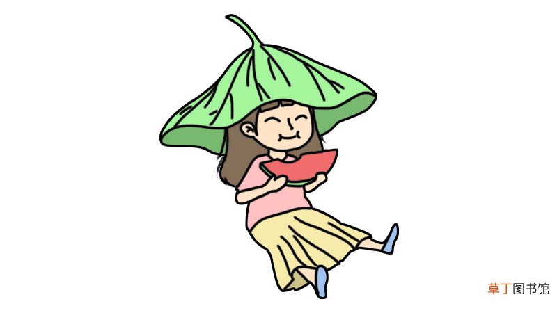 吃西瓜简笔画怎么画吃西瓜简笔画画法
