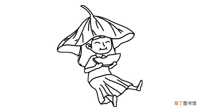 吃西瓜简笔画怎么画吃西瓜简笔画画法