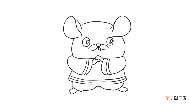 鼠宝宝拜年啦简笔画