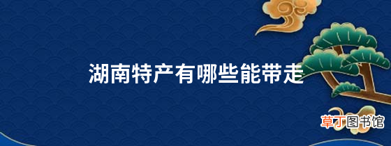湖南特产有哪些能带走