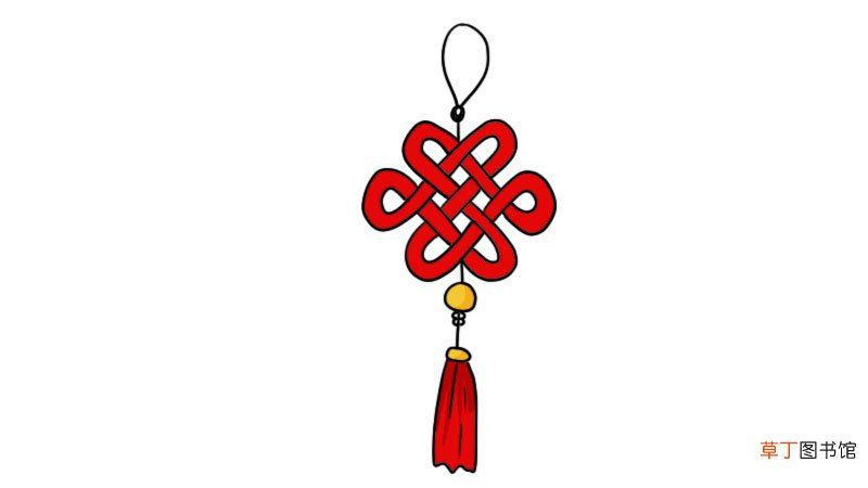 中国结简笔画怎么画中国结简笔画画法
