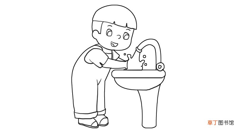 洗手简笔画 洗手的画法