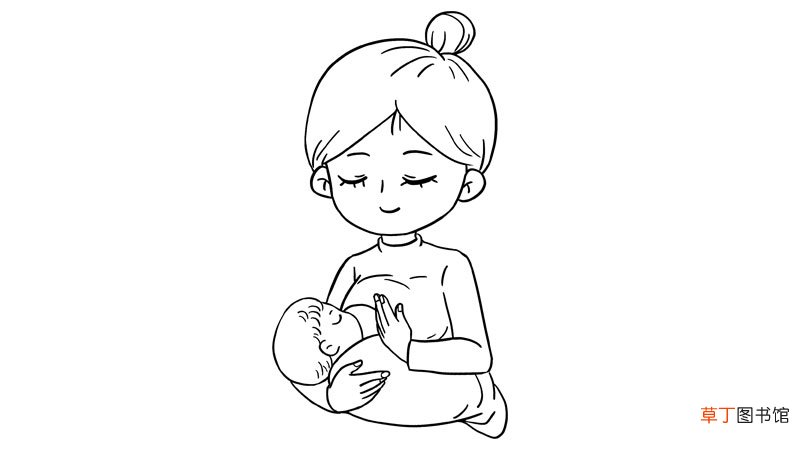 哺乳妈妈简笔画的画法哺乳妈妈简笔画怎么画