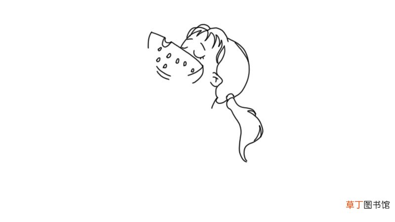 吃西瓜简笔画步骤吃西瓜简笔画教程